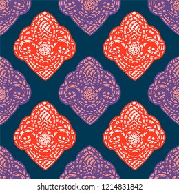 Vector ornamental ethnic art, patterned Indian, Turkish, Arabic, paisley. Hand drawn illustration. Tattoo, astrology, alchemy, boho and magic symbol. Original design in doodle style.