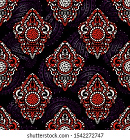 Vector ornamental ethnic art, patterned Indian, Turkish, Arabic, paisley. Hand drawn illustration. Tattoo, astrology, alchemy, boho and magic symbol. Original design in doodle style.