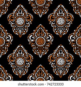 Vector ornamental ethnic art, patterned Indian, Turkish, Arabic, paisley. Hand drawn illustration. Tattoo, astrology, alchemy, boho and magic symbol. Original design in doodle style.
