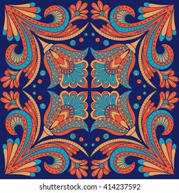 Vector ornamental ethnic floral design