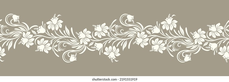 Vector ornamental floral border design