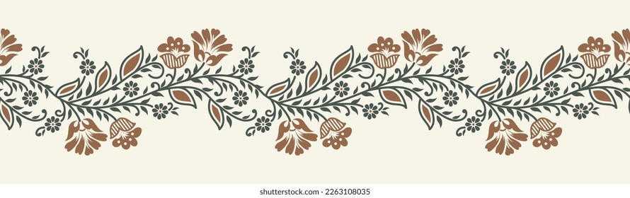 Diseño de borde floral floral ornamental vectorial 