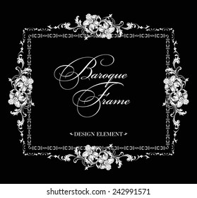 Vector ornamental frame. Baroque pattern. Design element