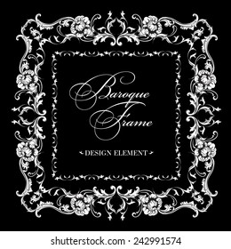 Vector ornamental frame. Baroque pattern. Design element