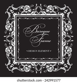 Vector ornamental frame. Baroque pattern. Design element