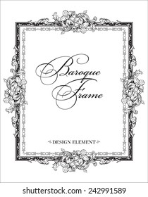 Vector ornamental frame. Baroque pattern. Design element