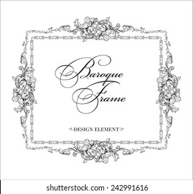 Vector ornamental frame. Baroque pattern. Design element