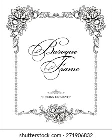 Vector ornamental frame. Baroque pattern. Design element.