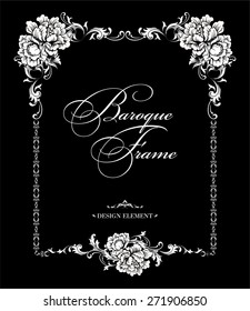 Vector ornamental frame. Baroque pattern. Design element.