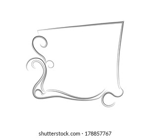 vector ornamental frame with curls and lines