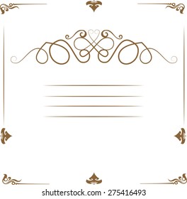 Vector ornamental frame. Design element
