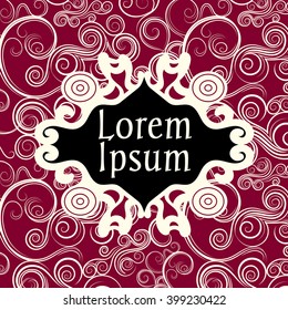 Vector ornamental frame. Element for design. Place for text. Card for wedding invitations, birthday, thank you message.