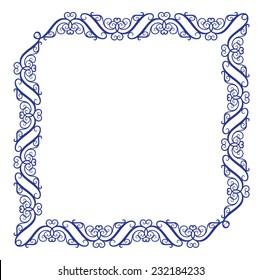 Vector ornamental frame on white background.