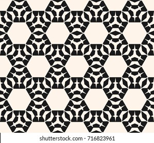 Vector ornamental geometric texture. Monochrome seamless pattern with angled geometrical figures, perforated surface. Abstract black & white background, repeat tiles. Design for decor, fabric, tiling