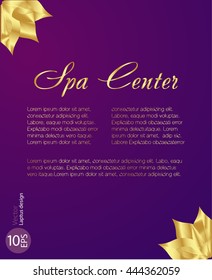 Vector Ornamental Gold Lotus Flower Spa Card