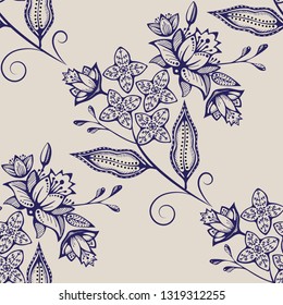 Vector ornamental hand drawing decorative background. Ethnic seamless pattern ornament. Vector pattern. 