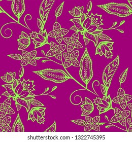 Vector ornamental hand drawing decorative background. Ethnic seamless pattern ornament. Vector pattern. 