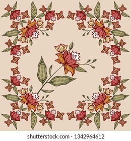 Vector ornamental hand drawing decorative background. Ethnic seamless pattern ornament. Vector pattern. 