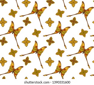 Vector ornamental hand drawing decorative background. Ethnic seamless pattern ornament. Vector pattern.