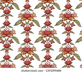 Vector ornamental hand drawing decorative background. Ethnic seamless pattern ornament. Vector pattern.