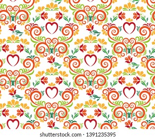 Vector ornamental hand drawing decorative background. Ethnic seamless pattern ornament. Vector pattern.