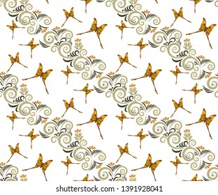 Vector ornamental hand drawing decorative background. Ethnic seamless pattern ornament. Vector pattern.