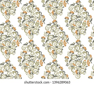 Vector ornamental hand drawing decorative background. Ethnic seamless pattern ornament. Vector pattern.