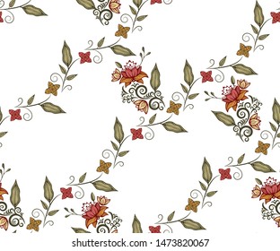 Vector ornamental hand drawing decorative background. Ethnic seamless pattern ornament. Vector pattern.