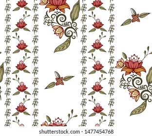 Vector ornamental hand drawing decorative background. Ethnic seamless pattern ornament. Vector pattern.