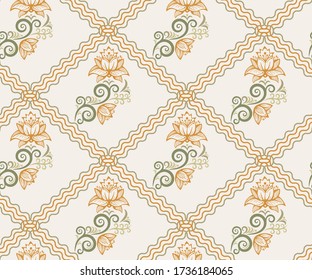 Vector ornamental hand drawing decorative background. Ethnic seamless pattern ornament. Vector pattern. Print for textile, cloth, wallpaper, scrapbooking