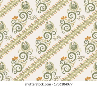 Vector ornamental hand drawing decorative background. Ethnic seamless pattern ornament. Vector pattern. Print for textile, cloth, wallpaper, scrapbooking