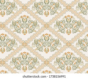 Vector ornamental hand drawing decorative background. Ethnic seamless pattern ornament. Vector pattern. Print for textile, cloth, wallpaper, scrapbooking