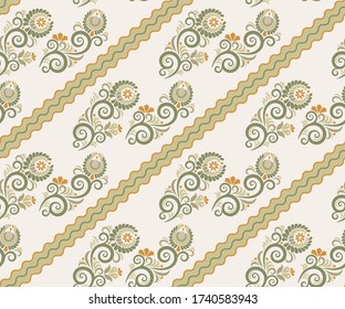 Vector ornamental hand drawing decorative background. Ethnic seamless pattern ornament. Vector pattern. Print for textile, cloth, wallpaper, scrapbooking