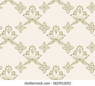 Vector ornamental hand drawing decorative background. Ethnic seamless pattern ornament. Vector pattern.