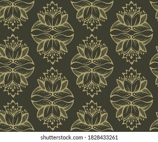 Vector ornamental hand drawing decorative background. Ethnic seamless pattern ornament. Vector pattern.