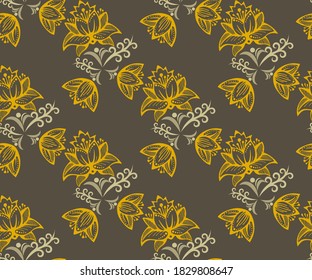 Vector ornamental hand drawing decorative background. Ethnic seamless pattern ornament. Vector pattern.