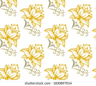 Vector ornamental hand drawing decorative background. Ethnic seamless pattern ornament. Vector pattern.