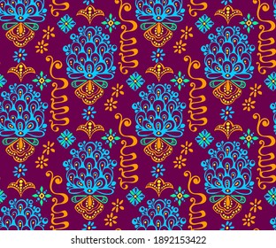 Vector ornamental hand drawing decorative background. Ethnic seamless pattern ornament. Vector pattern.