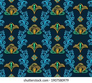 Vector ornamental hand drawing decorative background. Ethnic seamless pattern ornament. Vector pattern.