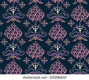 Vector ornamental hand drawing decorative background. Ethnic seamless pattern ornament. Vector pattern.