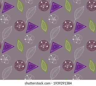 Fondo decorativo del dibujo de la mano ornamental vectorial. Las pelucas y las flores son adornos sin fisuras. Patrón vectorial.