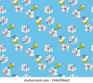 Fondo decorativo del dibujo de la mano ornamental vectorial. Las pelucas y las flores son adornos sin fisuras. Patrón vectorial.