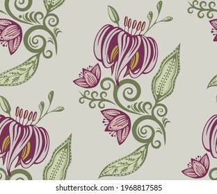 Vector ornamental hand drawing decorative baroque background. Ethnic seamless pattern ornament. Vector pattern.