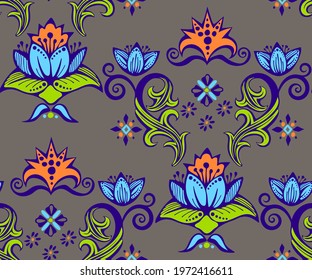 Vector ornamental hand drawing decorative baroque background. Ethnic seamless pattern ornament. Vector pattern.