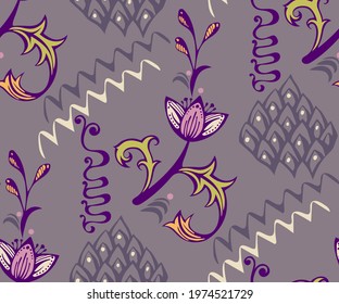 Vector ornamental hand drawing decorative baroque background. Ethnic seamless pattern ornament. Vector pattern.