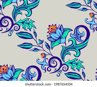 Vector ornamental hand drawing decorative baroque background. Ethnic seamless pattern ornament. Vector pattern.