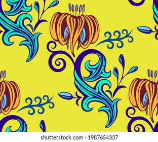 Fondo barroco decorativo del dibujo de la mano ornamental vectorial. Ornamento étnico sin fisuras. Patrón vectorial.