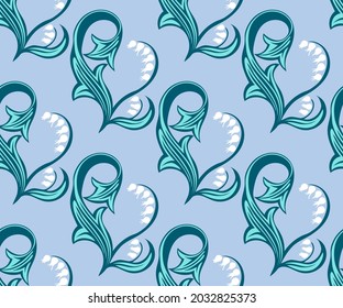 Vector ornamental hand drawing decorative baroque lily background. Ethnic seamless pattern ornament. Vector pattern