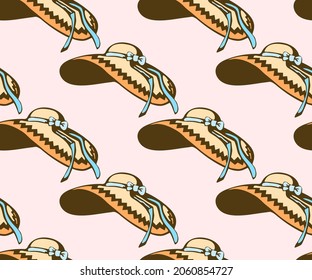 Fondo decorativo de sombreros decorativos de dibujo de mano ornamental vectorial. Ornamento de patrón sin foco. Patrón de vector