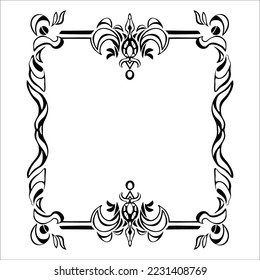 Vector ornamental hand drawn frame - gothic design. Floral art vintage background. Elegant decorative drawing pattern.
